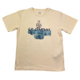C.P. Company T-Shirt Girocollo Tinta Unita con Stampa per Bambino CUM00H AVORIO C.P. COMPANY 