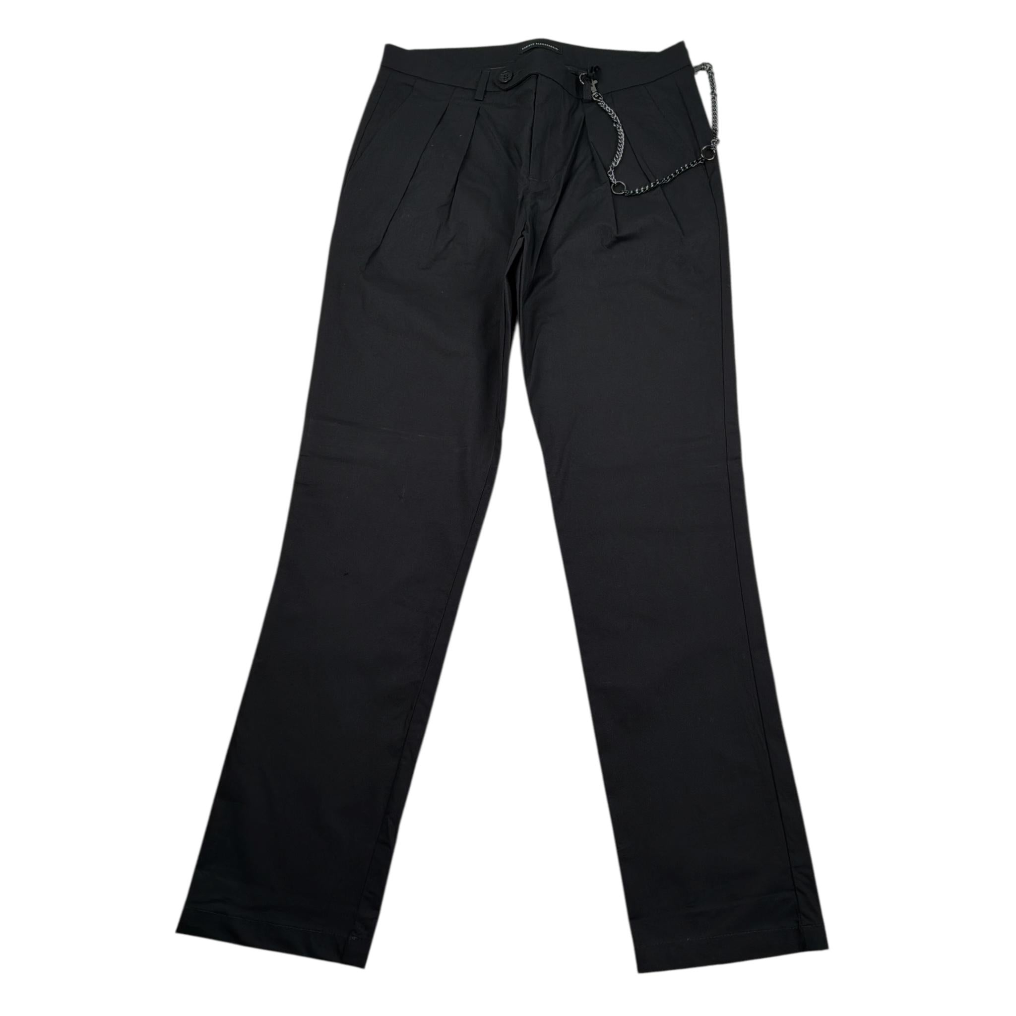 Daniele Alessandrini Pantalone Tinta Unita con Girovita Regolabile con Catena per Bambino 1235P11722 NERO DANIELE ALESSANDRINI 