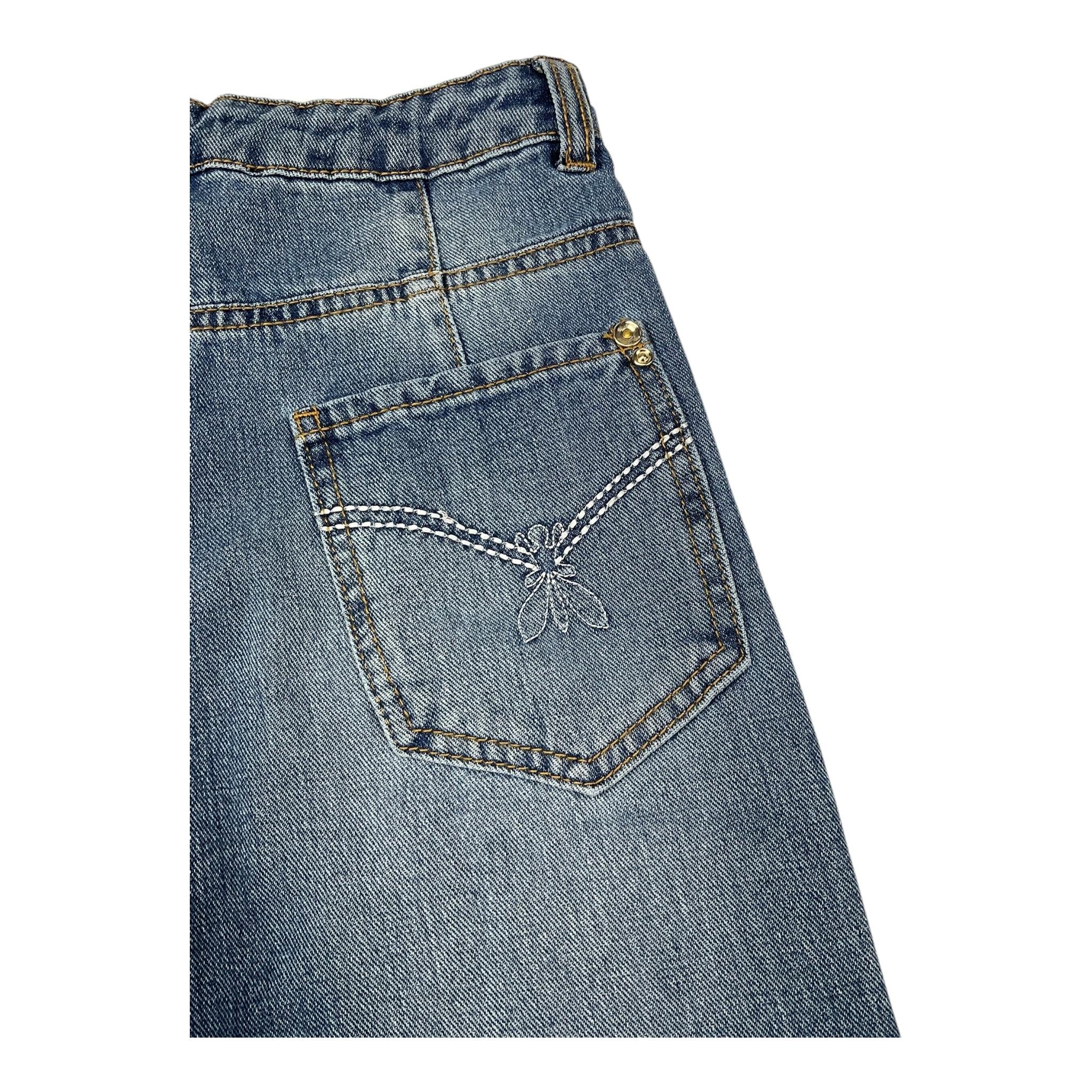 ROY ROGER'S jeans tinta unita con girovita regolabile Blu per Bambina RA190 BLU ROY ROGER'S 