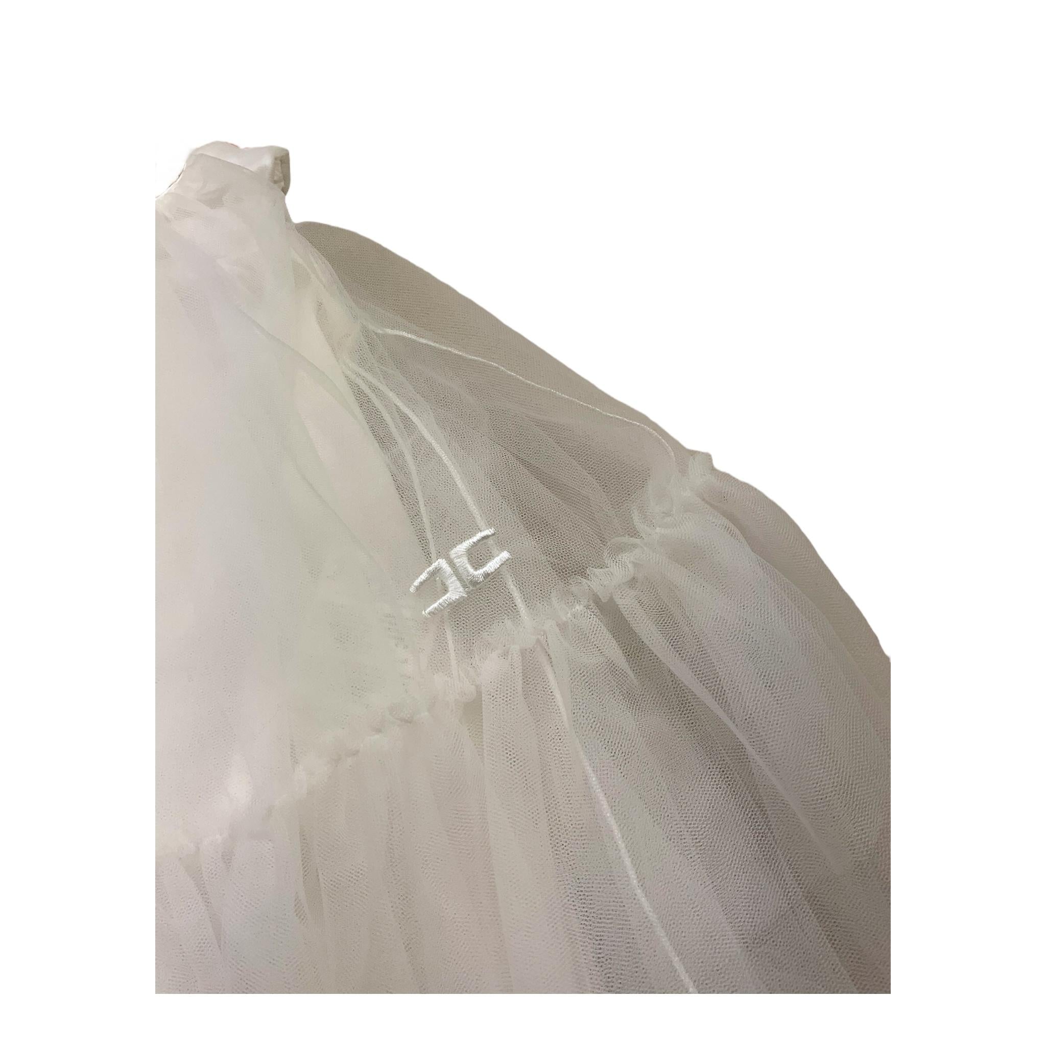 Elisabetta Franchi Abito Giromanica Tinta Unita con Tulle per Neonata ENAB039 BIANCO ELISABETTA FRANCHI 