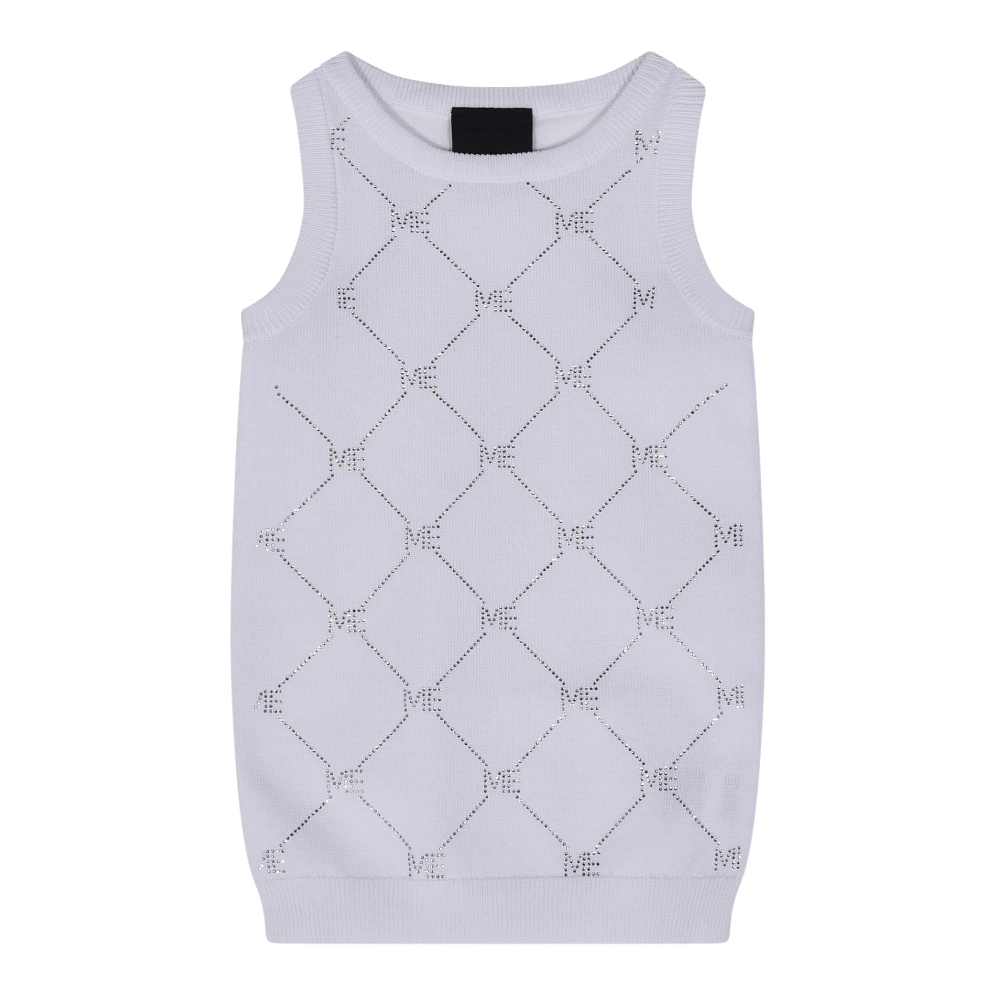 Marc Ellis Abito Tinta Unita Giromanica con Brillantini per Neonata JMNDR01443 BIANCO MARC ELLIS 