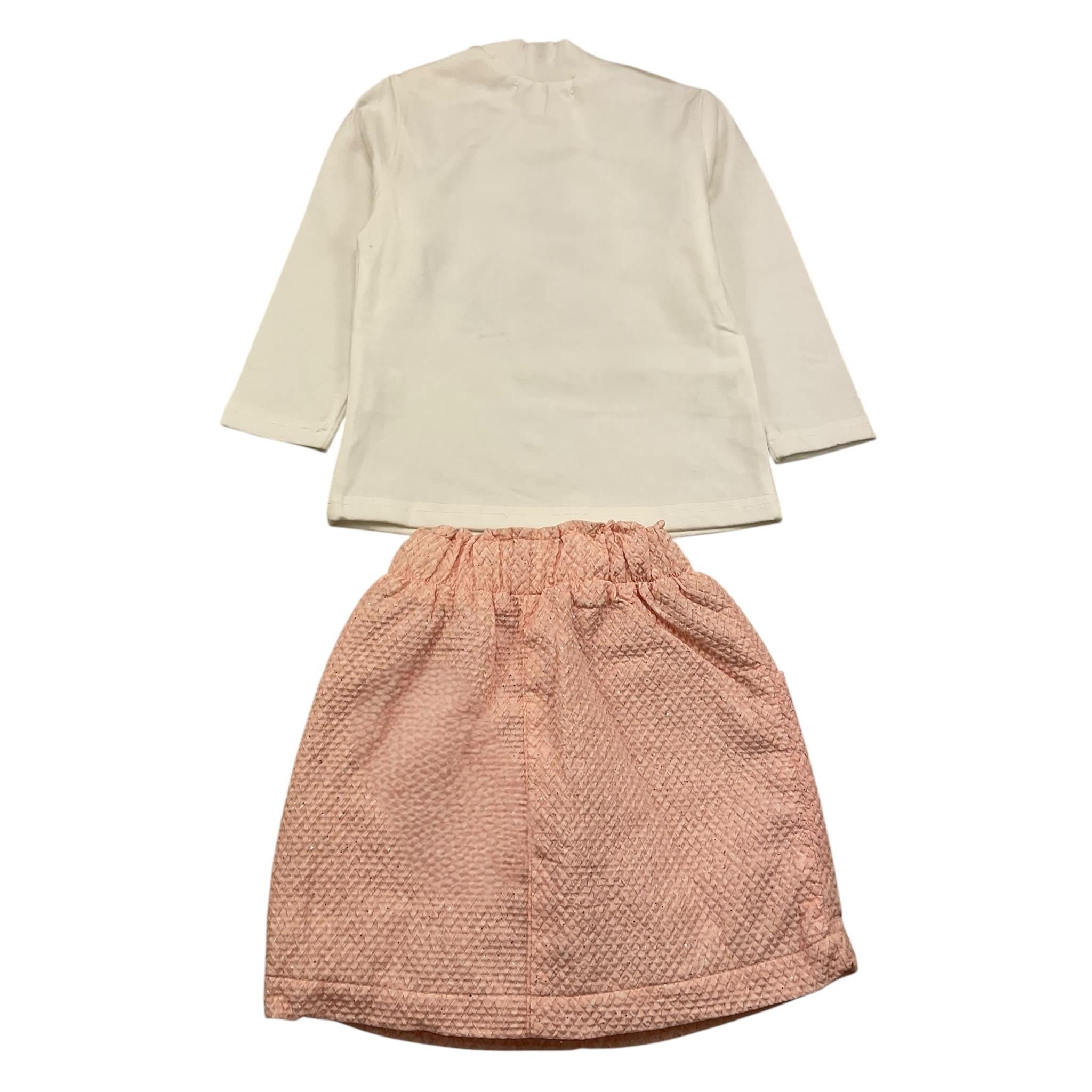 MONO STAR completo 2 pezzi shirt-gonna Bianco/rosa per Neonata M400 BIANCO/ROSA MONO STAR 