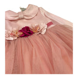 MARLU' abito cerimonia tinta unita con tulle Rosa per Neonata IK3118ML ROSA MARLU' 