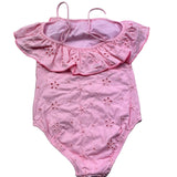Saint Barth Costume Intero Tinta Unita In Pizzo Sangallo per Bambina BRIELLE ROSA SAINT BARTH 