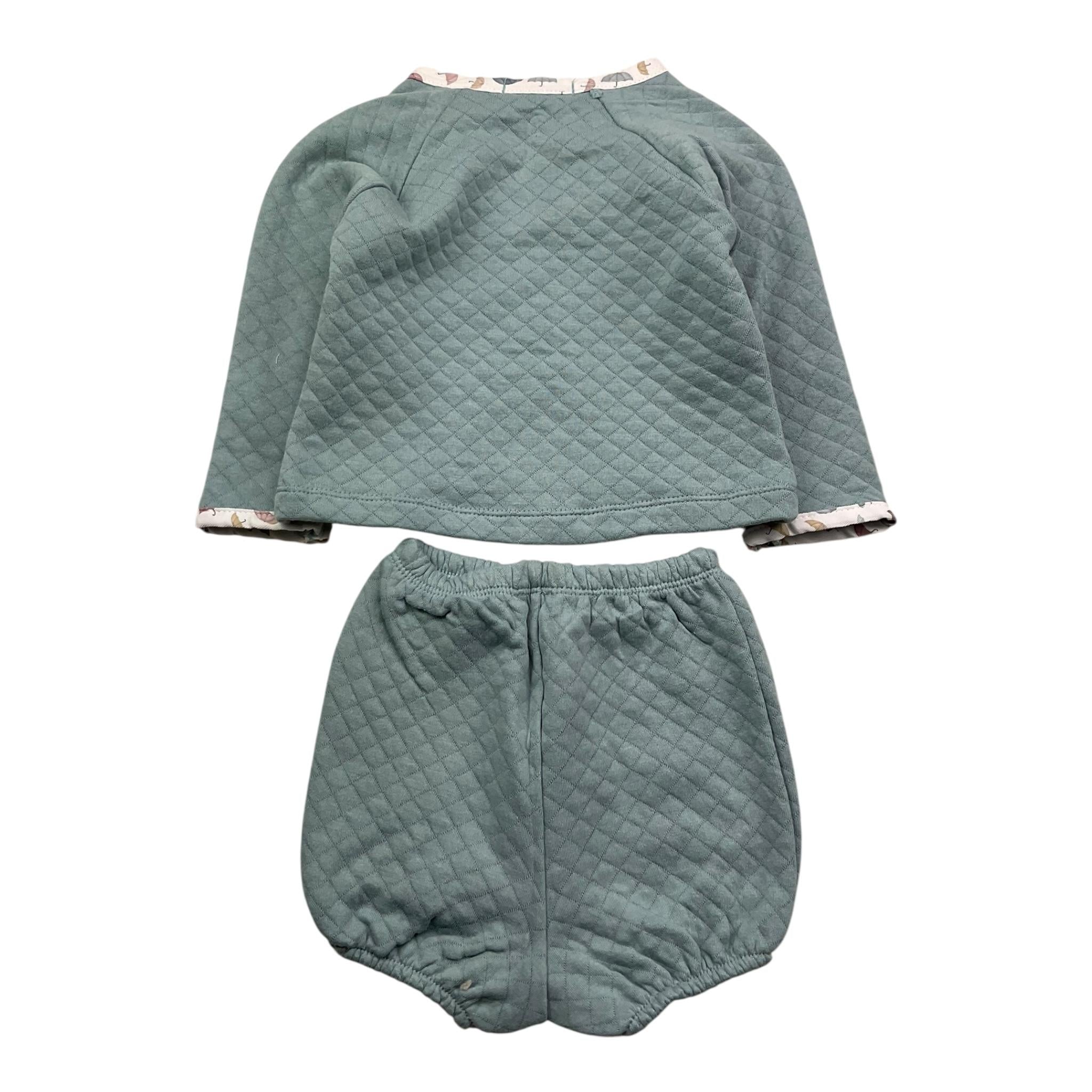 CALAMARO completo 2pz felpa-coulotte tinta unita Azzurro per Neonato 11033 AZZURRO CALAMARO 