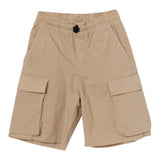 Aspesi Bermuda Cargo Model Solid Color With Elastic Waist Beige For Boys