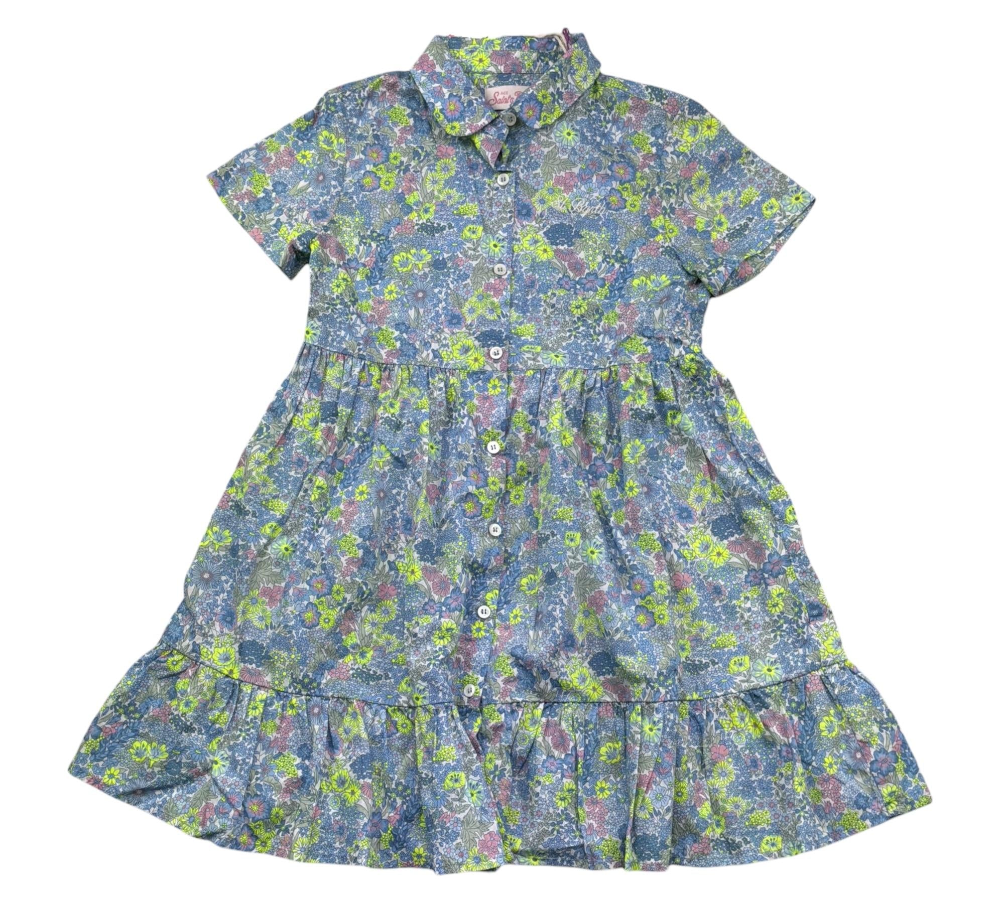 Saint Barth Abito Mezza Manica Stampa Fantasia Floreale per Bambina MSSS0001 BLU SAINT BARTH 