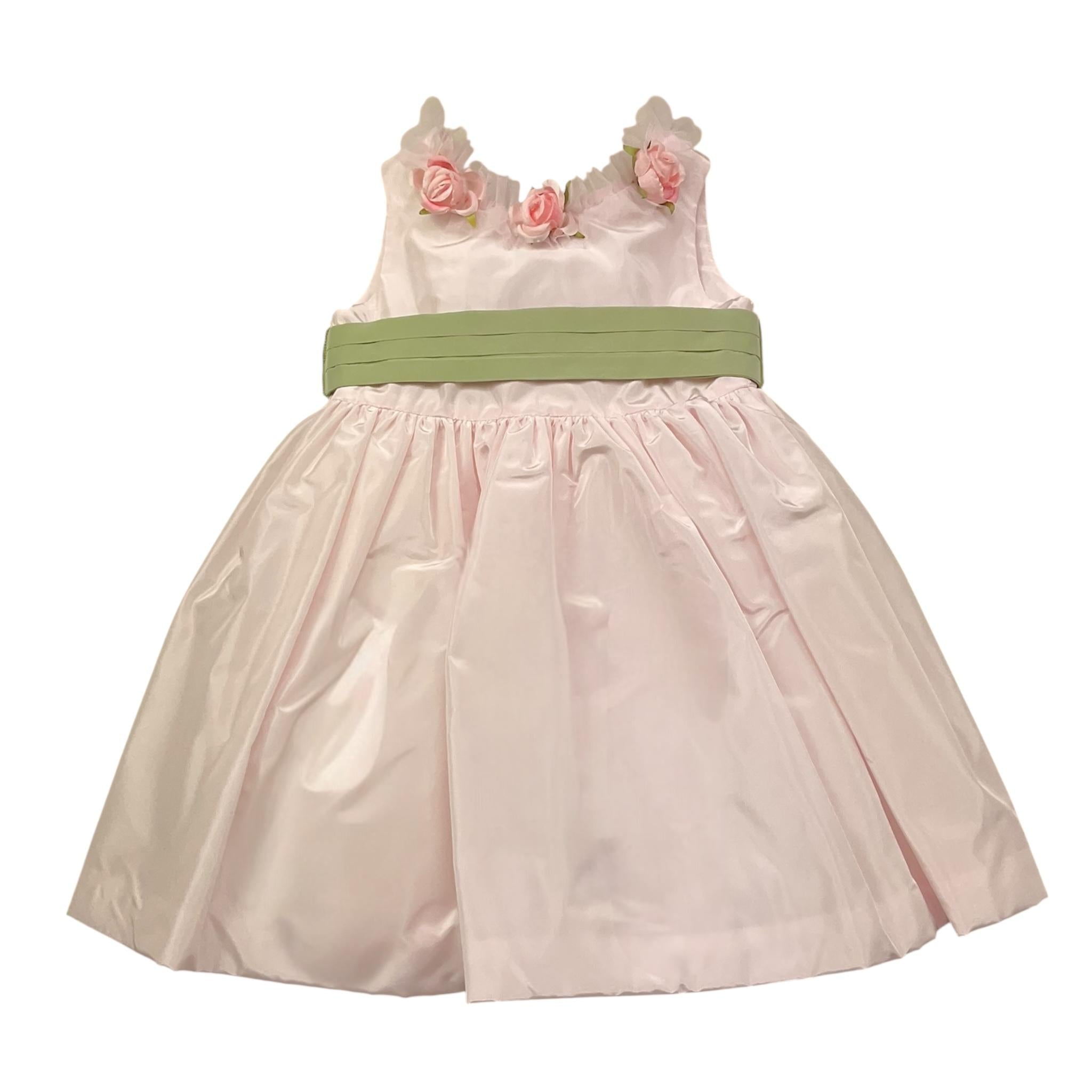 La Sartoria Dei Piccoli Abito Cerimonia Tinta Unita con Applicazioni Fiori per Neonata L030 ROSA LA SARTORIA DEI PICCOLI 