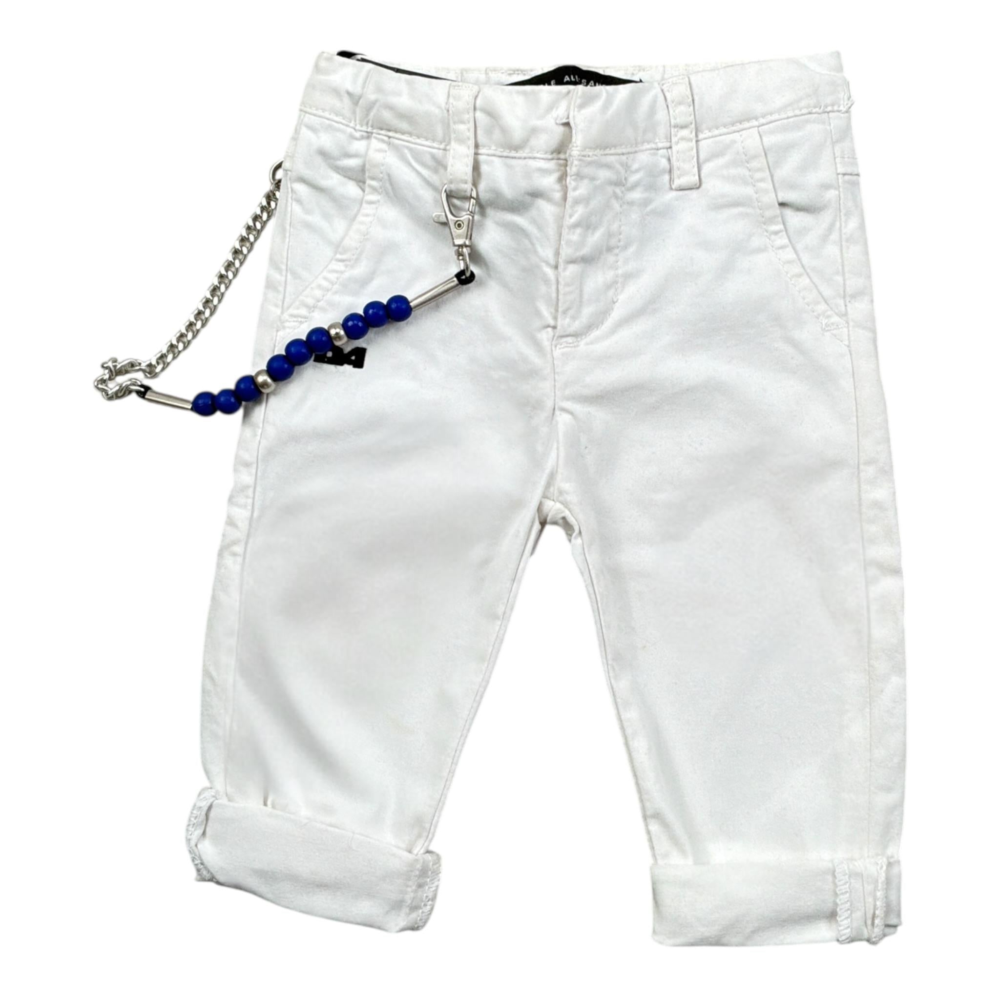 Daniele Alessandrini Jeans tinta unita con Girovita Regolabile Bianco per Neonato 1295P0862 BIANCO DANIELE ALESSANDRINI 