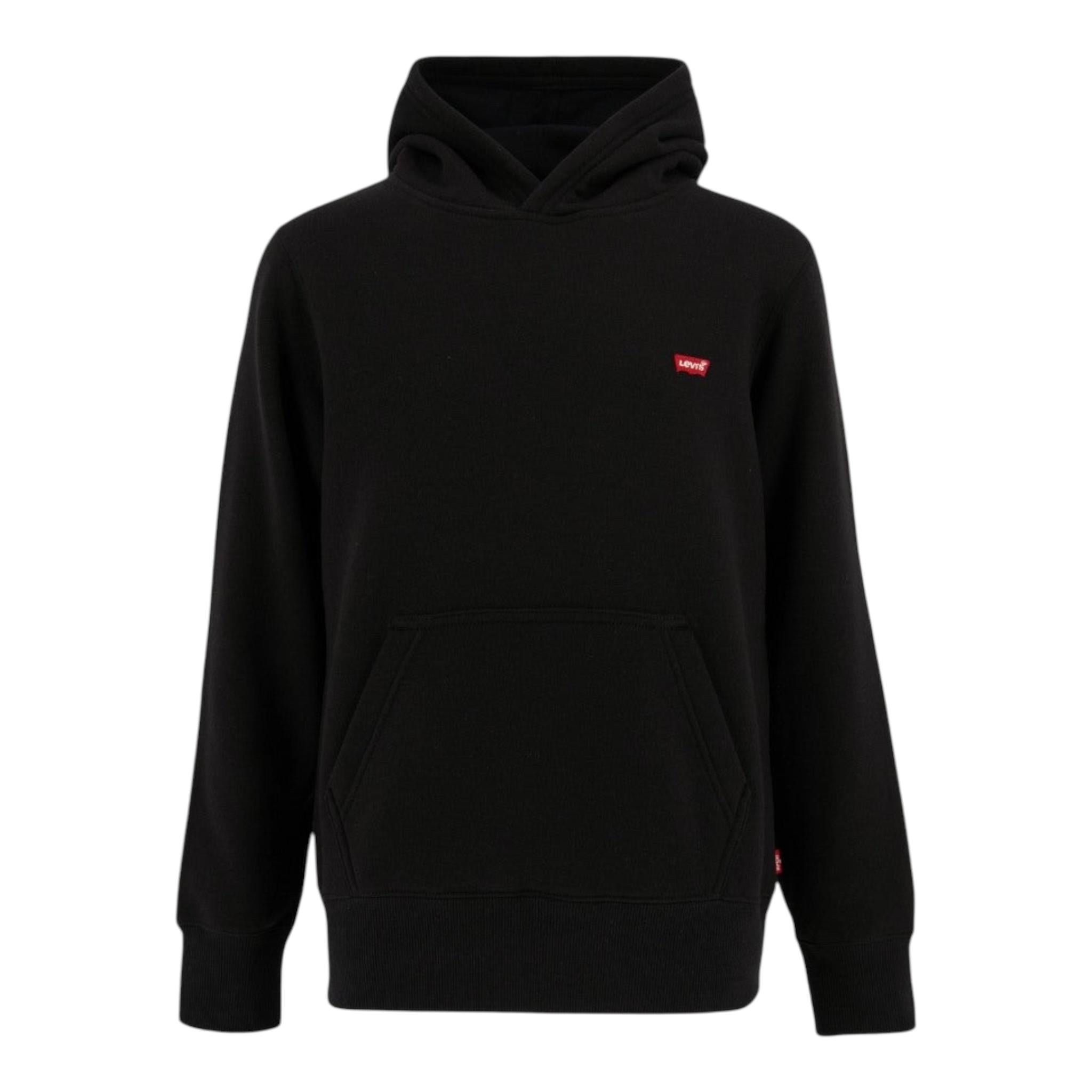 LEVIS felpa chiusa con cappuccio tinta unita con logo Nero per Bambino 9EL452 NERO LEVIS 