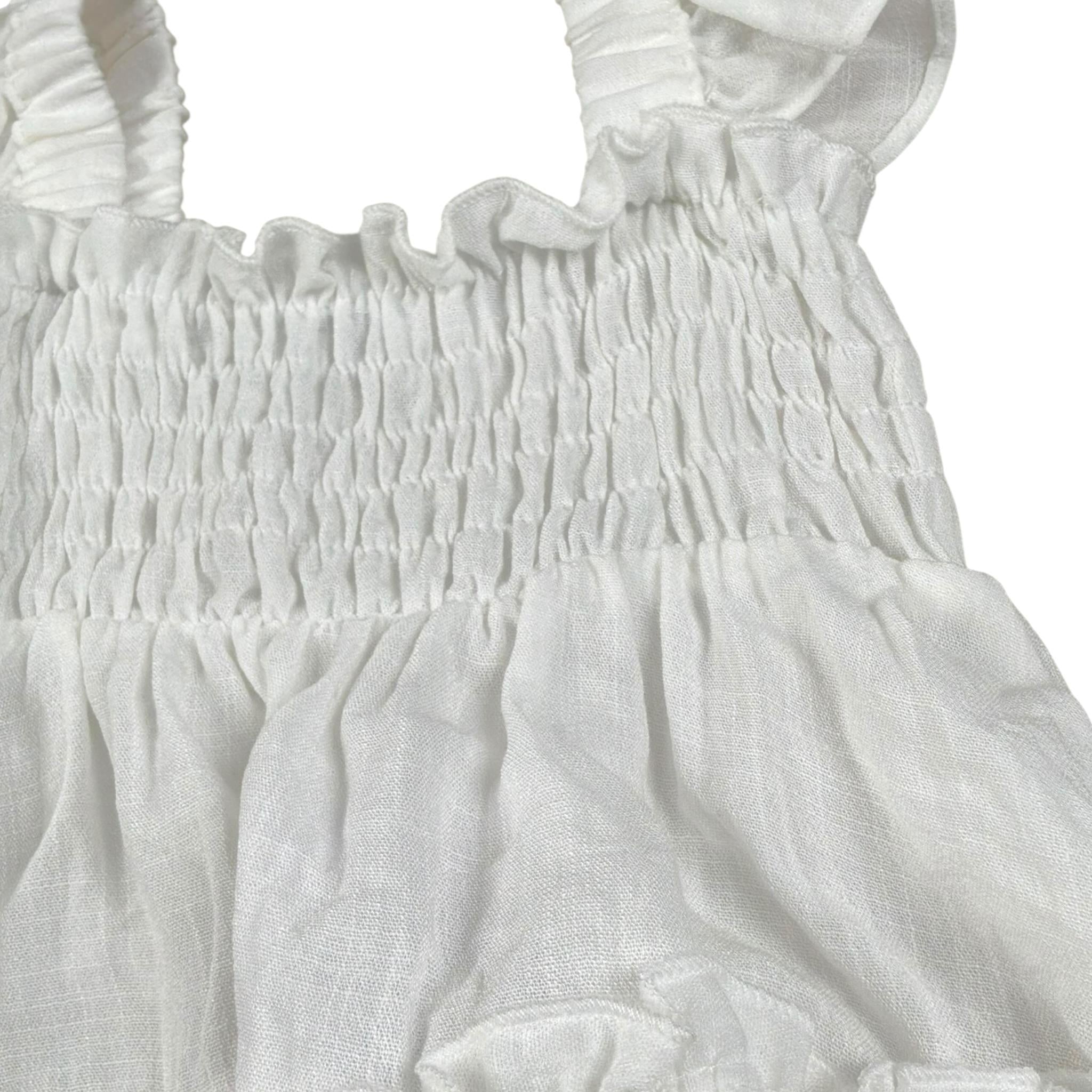 Magil Abito Tinta Unita con Arriccio per Neonata HN20004N BIANCO MAGIL 