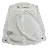 Trussardi Long Sleeve Shirt Solid Color With White Logo Print For Boys