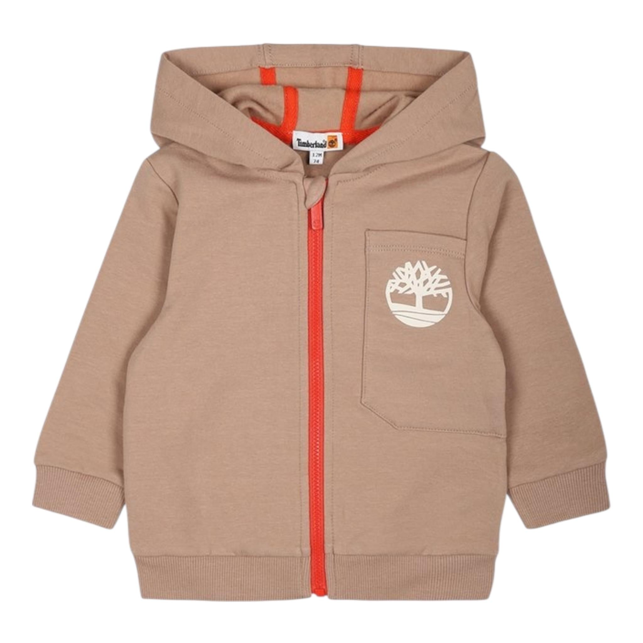 TIMBERLAND felpa con zip e cappuccio tinta unita Beige per Neonato T60232 BEIGE TIMBERLAND 