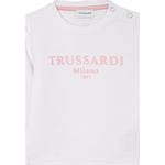 Trussardi Felpa Chiusa Girocollo Tinta Unita con Logo per Neonata TIP25008FE BIANCO TRUSSARDI 