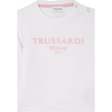 Trussardi Felpa Chiusa Girocollo Tinta Unita con Logo per Neonata TIP25008FE BIANCO TRUSSARDI 