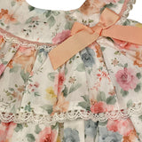 Valentina Bebes Set Solid Color Dress with Pattern-White Culotte for Newborn
