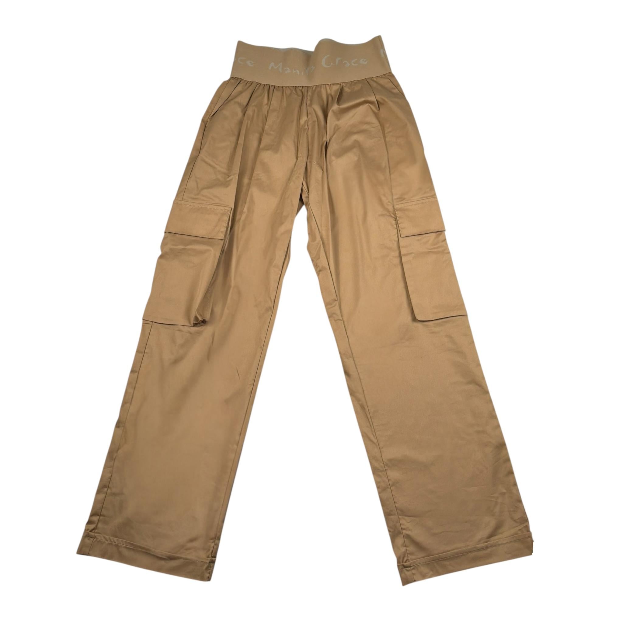 Manila Grace Pantalone Tinta Unita Modello Palazzo per Bambina MG2868 BEIGE MANILA GRACE 