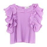 Dixie Plain Pleated Shirt Lilac For Girls