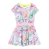 Billieblush Baby Girl Titty Print Solid Color Half Sleeve Dress White