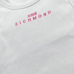 John Richmond Canotta Modello Crop Tinta Unita con Stampa per Bambina RGP26172CN BIANCO JOHN RICHMOND 