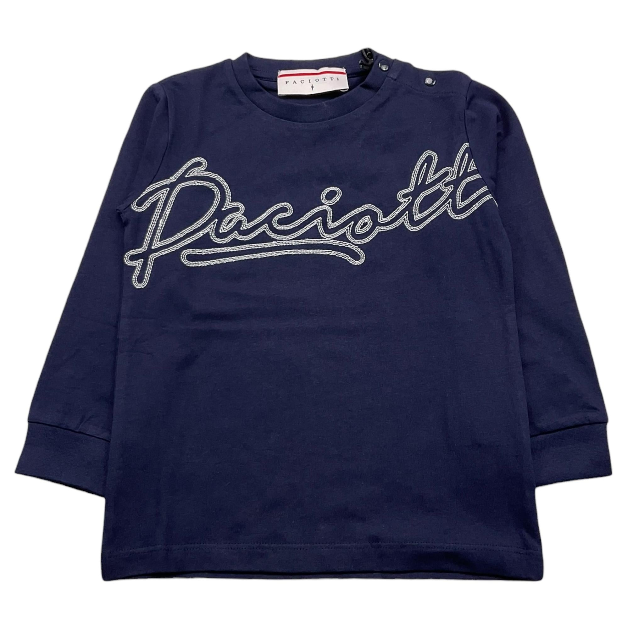 CESARE PACIOTTI shirt girocollo tinta unita con stampa Blu per Neonato TSP5308BX BLU CESARE PACIOTTI 