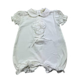 Nanan Baby Girl Solid Color Hot Air Balloon Half Sleeve Romper White