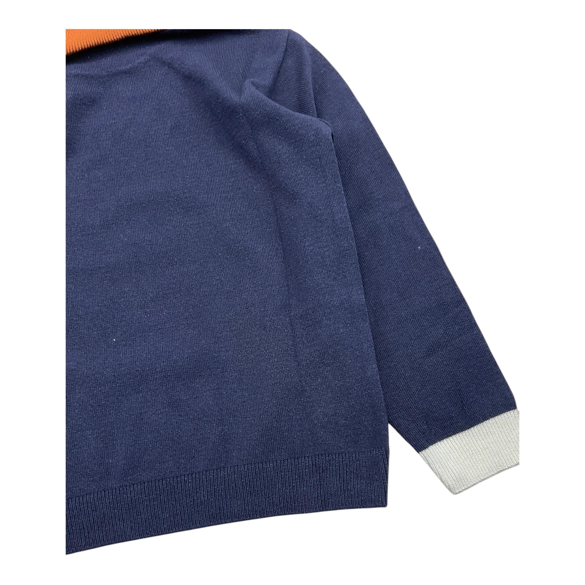 EMANUEL PRIS maglia tricolore collo alto Blu per Bambino EMG7078B BLU EMANUEL PRIS 