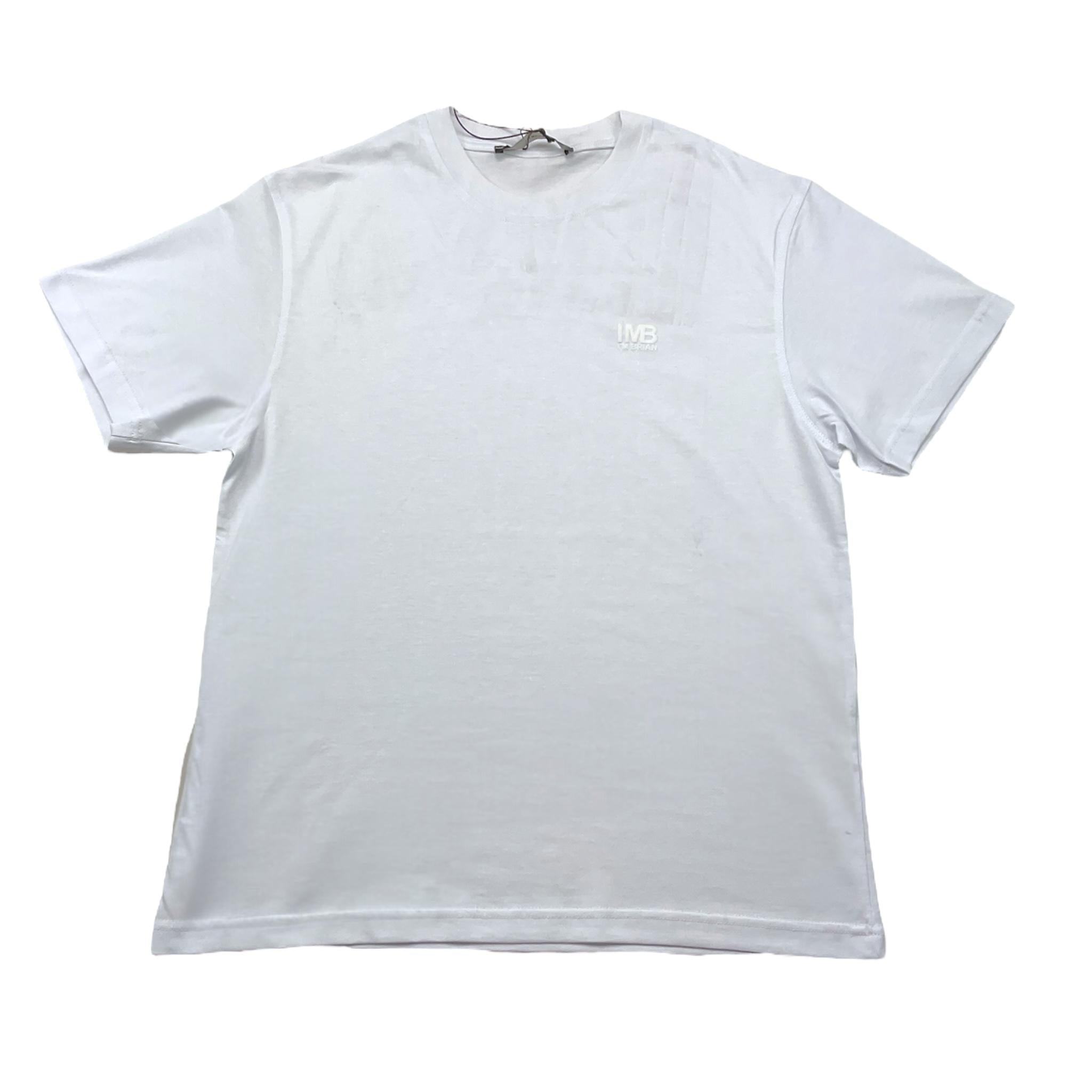 I'M BRIAN t-shirt girocollo tinta unita con logo Bianco per Bambino TS3142J BIANCO I'M BRIAN 