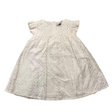 Janice White San Gallo Lace Solid Half Sleeve Dress For Girls