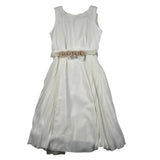 Aletta Abito Giromanica Tinta Unita con Cinturino per Bambina AE00682 PANNA ALETTA 