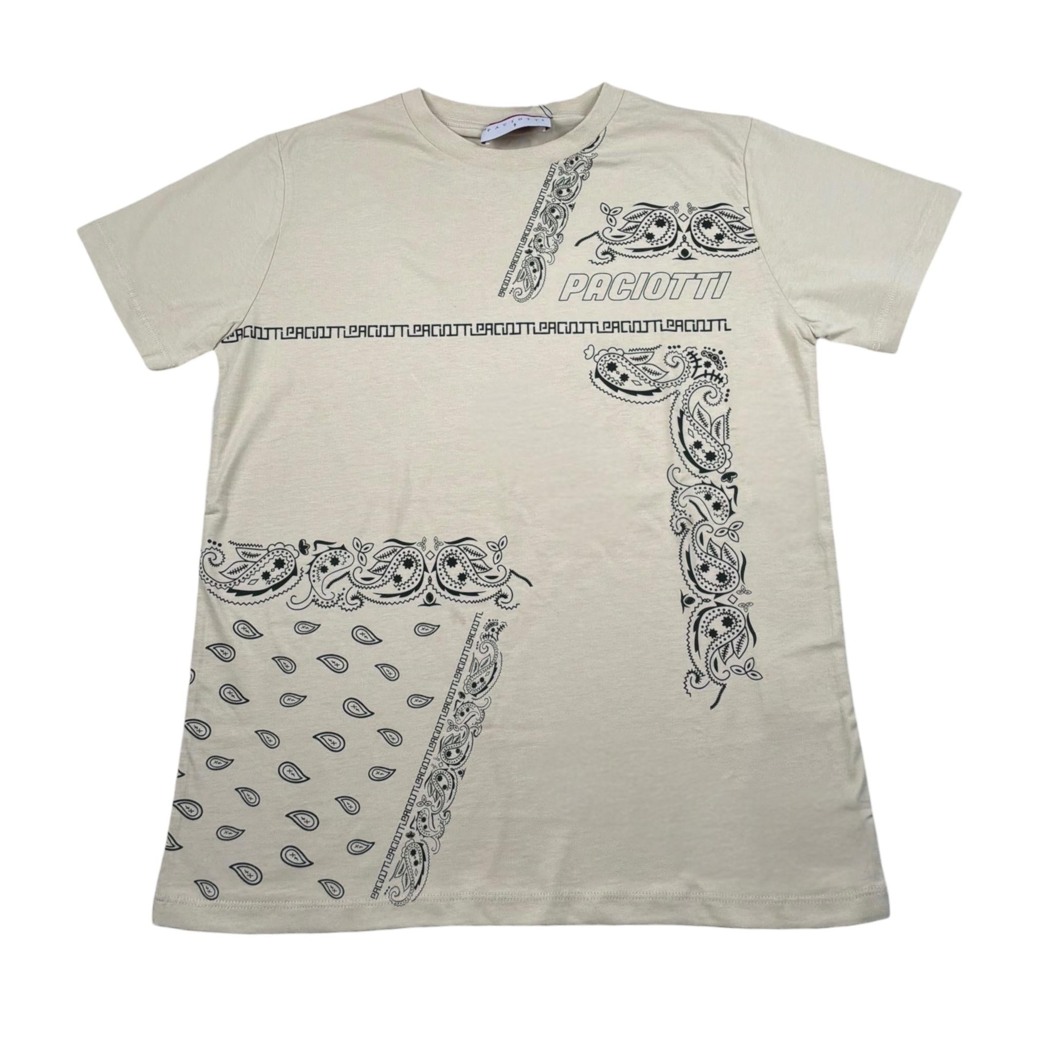 Cesare Paciotti T-Shirt Girocollo tinta unita con Stampa Beige per Bambino TSP3158J BEIGE CESARE PACIOTTI 