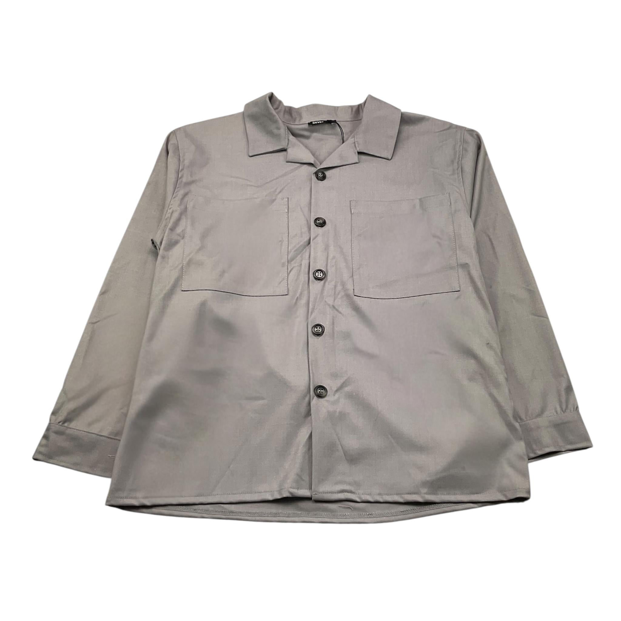NEVER TOO camicia manica lunga tinta unita Grigio per Bambino NT2100R GRIGIO NEVER TOO 