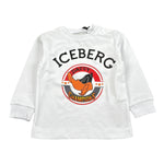 Iceberg Shirt Girocollo Tinta Unita con Stampa per Neonato TSICE5328B BIANCO ICEBERG 