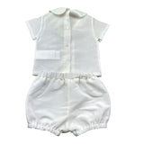 Le Bebe Completo 2 Pezzi Camicia-Culotte per Neonato LBB5383 PANNA LE BEBE 