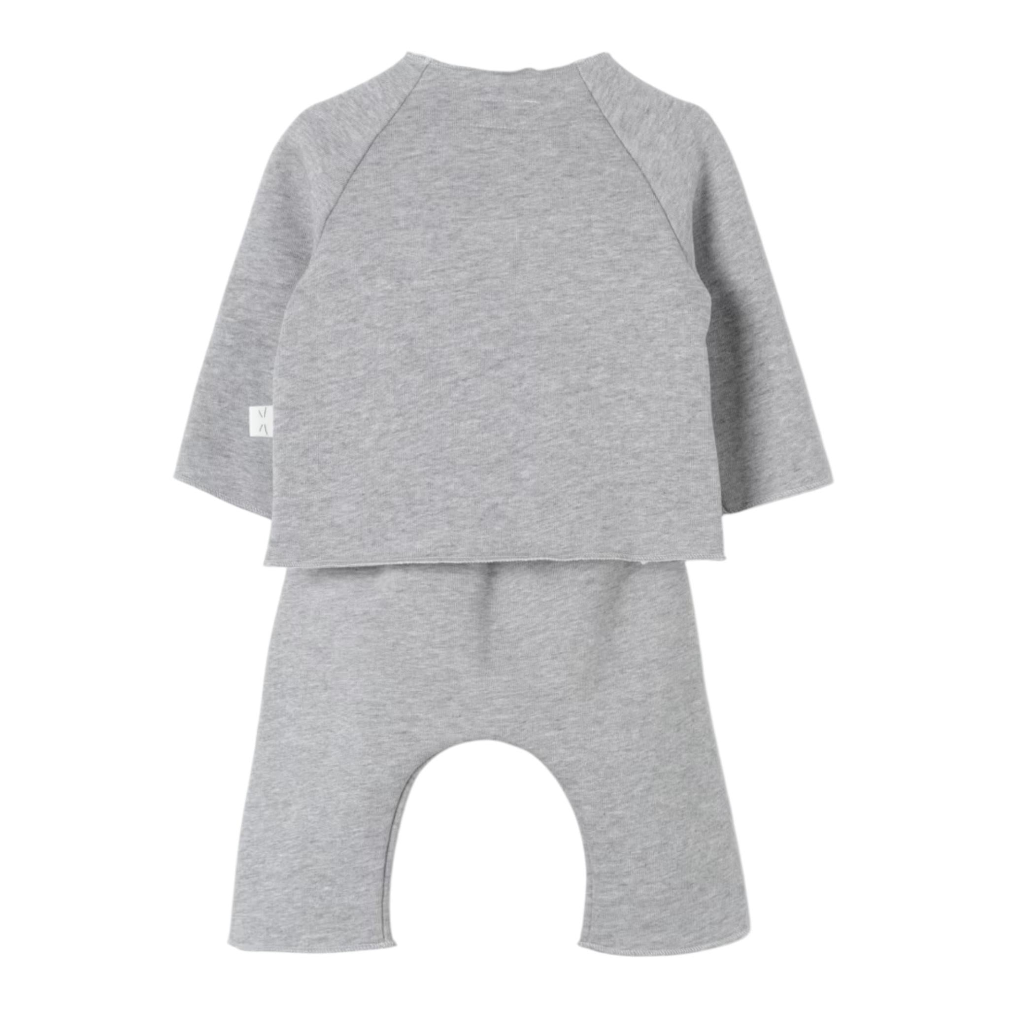 TEDDY E MINOU completo 2 pezzi felpa-pantalone tinta unita Grigio per Neonato I24CP056M0131 GRIGIO TEDDY E MINOU 