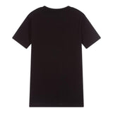 Msgm Solid Color Crew Neck T-Shirt With Black Logo Print For Girls