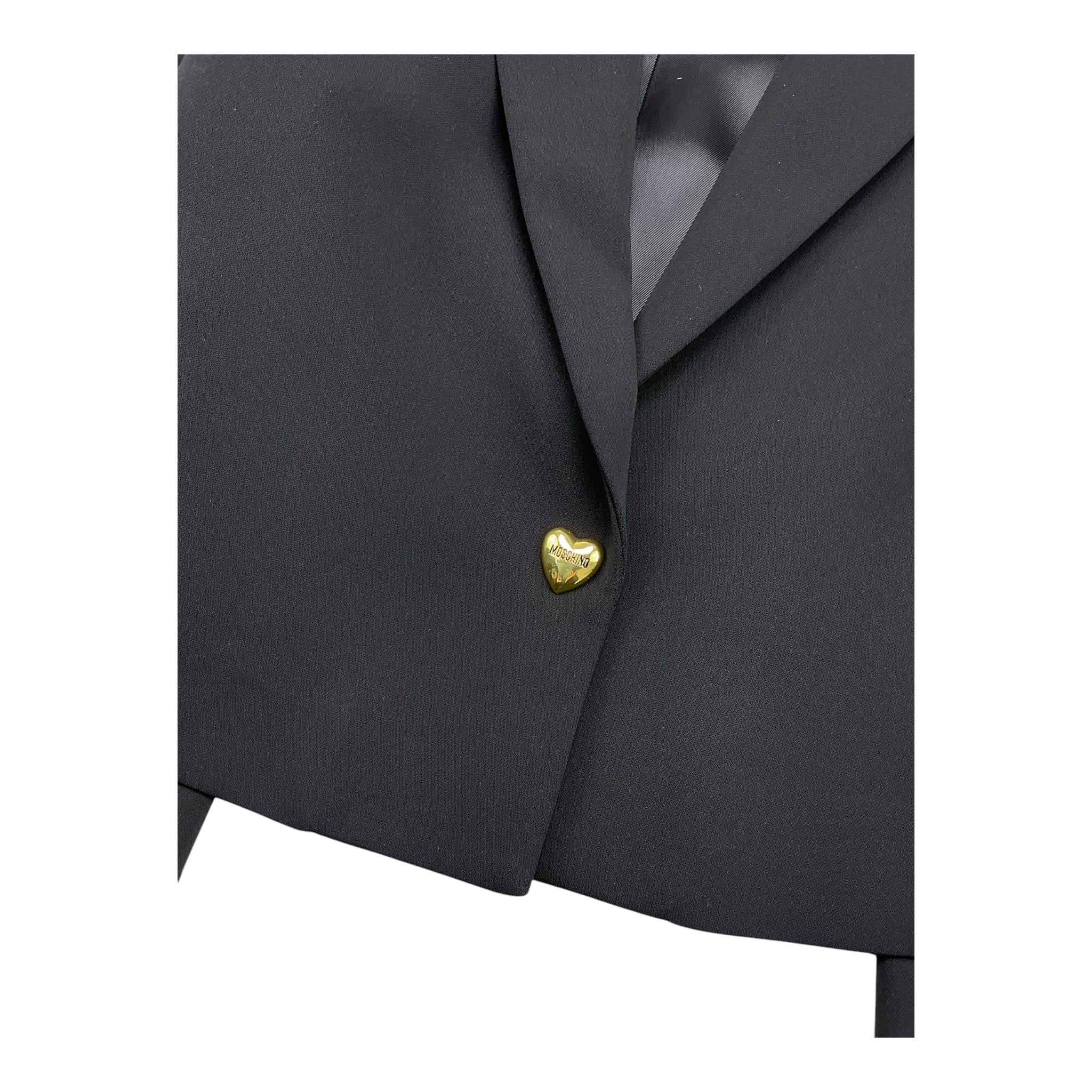 MOSCHINO giacca tinta unita con bottone in contrasto Nero per Bambina HAA00L NERO MOSCHINO 