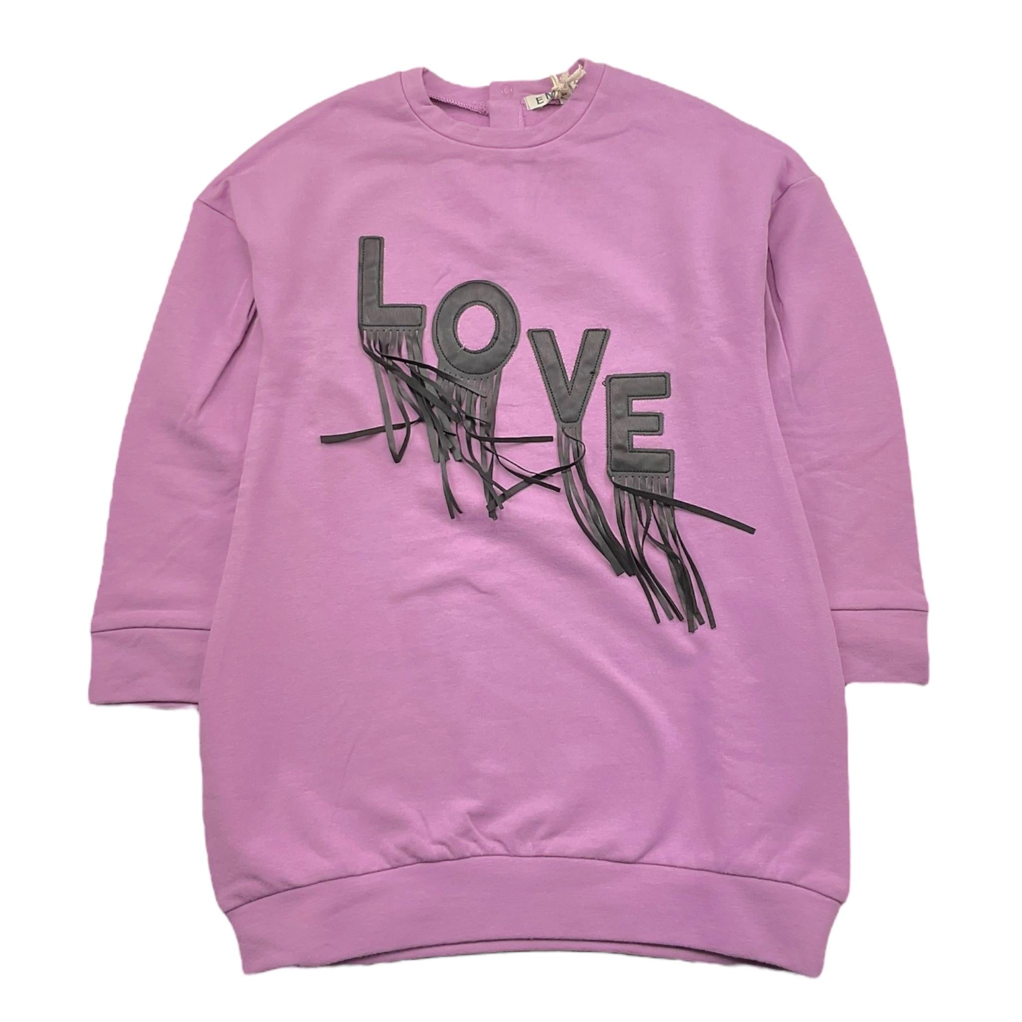 EMC abito tinta unita modello felpa con stampa Lilla per Bambina AA4808 LILLA EMC 