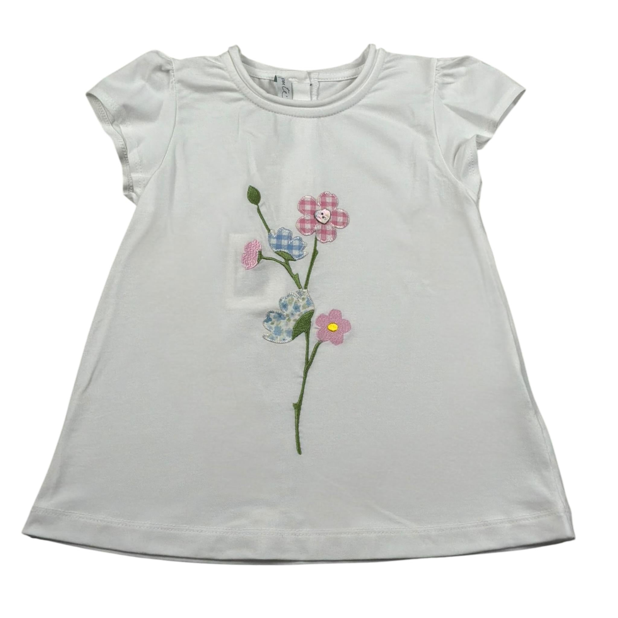 Per Te T-Shirt Girocollo tinta unita Cn Ricami Bianco per Neonata 34411 BIANCO PER TE 