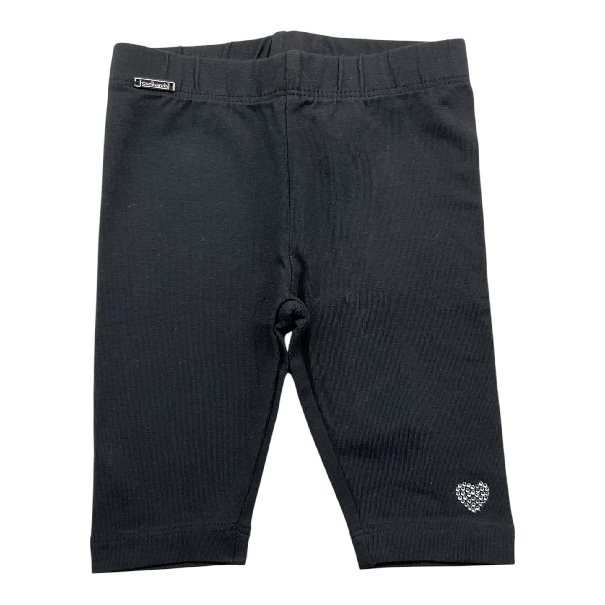 SARABANDA leggins tinta unita con logo Nero per Neonata D2060 NERO SARABANDA 