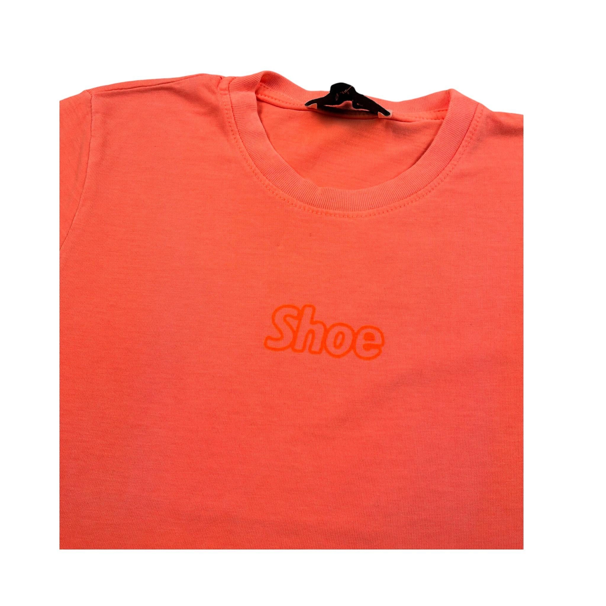 Shoe T-Shirt Girocollo tinta unita con Logo Arancione Fluo per Bambino SHSS25B24 ARANCIONE FLUO SHOE 