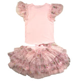 Angel'S Face 2 Piece Set T-Shirt-Tulle Skirt Pink For Girls