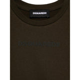 Dsquared2 T-Shirt Girocollo Tinta Unita con Stampa per Bambino DQ2478 VERDE DSQUARED2 