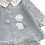 LALALU' completo 2pz maglia-ghettina tinta unita con stampa Azzurro per Neonata CPL1N AZZURRO LALALU' 