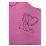 LIU JO shirt girocollo tinta unita con stampa Rosa per Bambina KF4029 ROSA LIU JO 