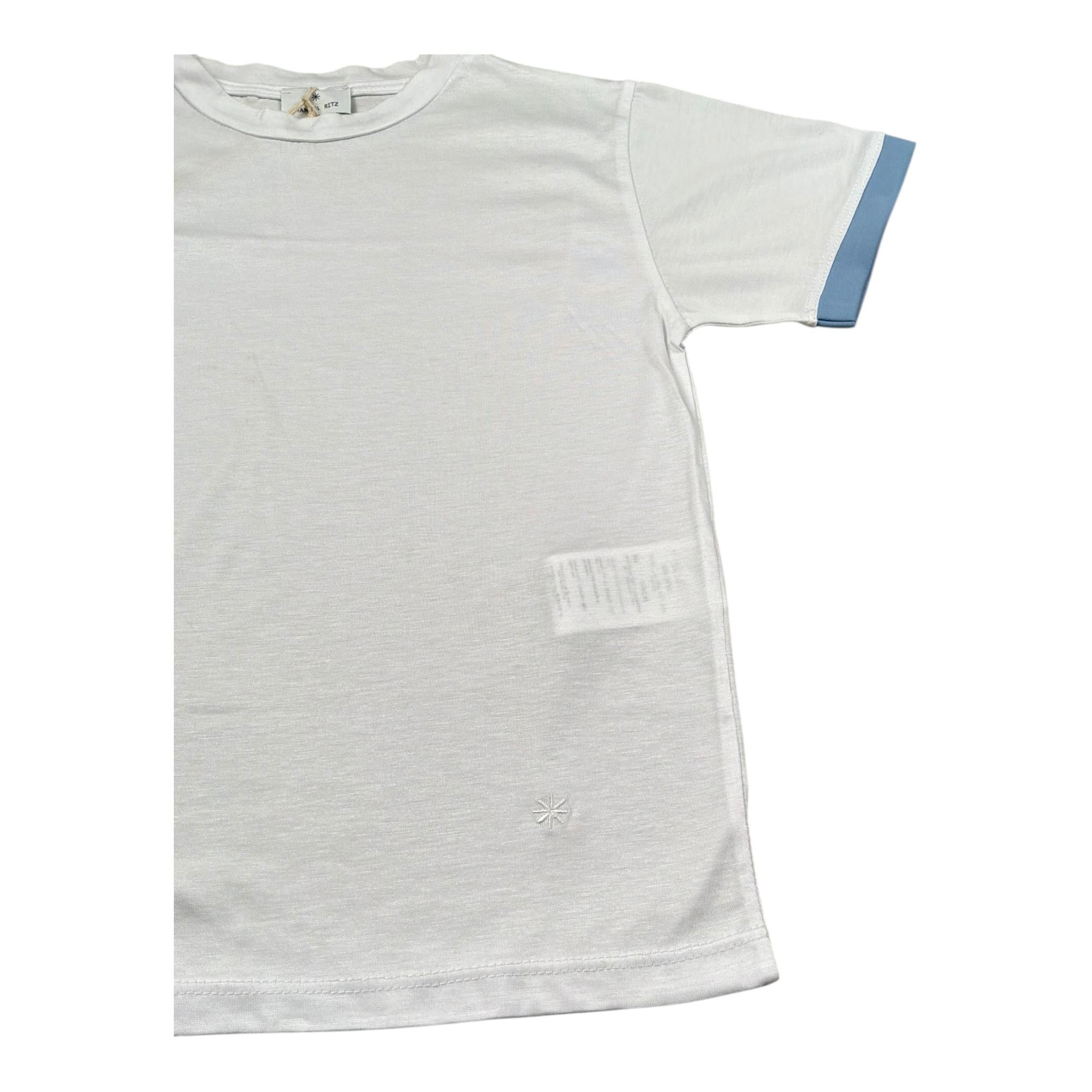 Manuel Ritz T-Shirt Girocollo Tinta Unita con Logo per Bambino MR2895X BIANCO MANUEL RITZ 