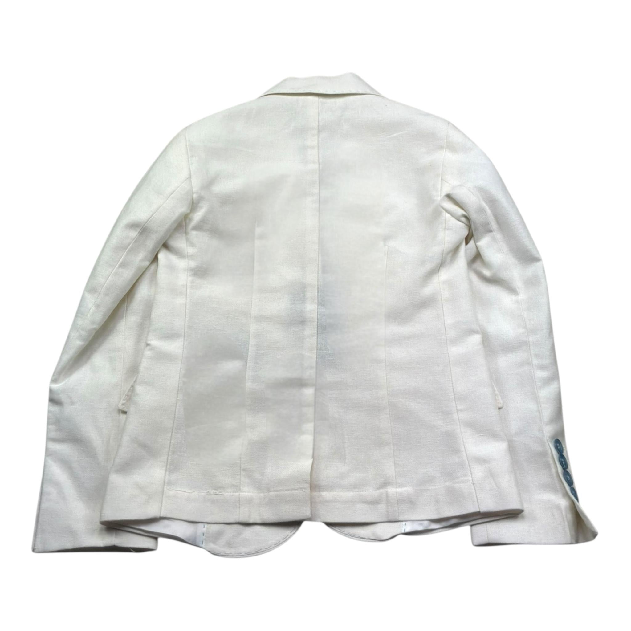 Emanuel Pris Giacca Tinta Unita Fantasia con Bottoni In Contrasto per Bambino EGC1112R PANNA EMANUEL PRIS 