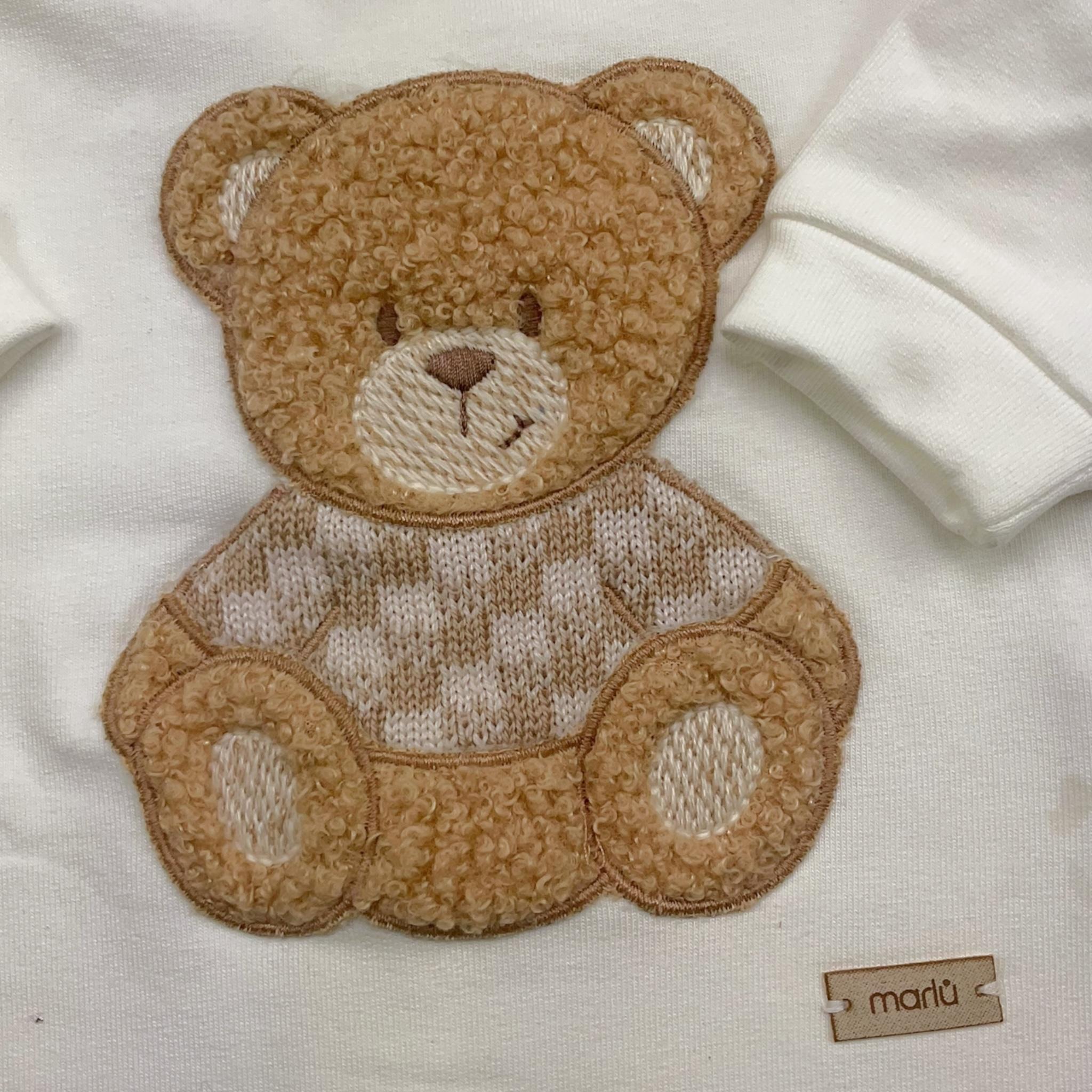 MARLU' tutina tinta unita con stampa Bianco per Neonato IB6114X BIANCO MARLU' 