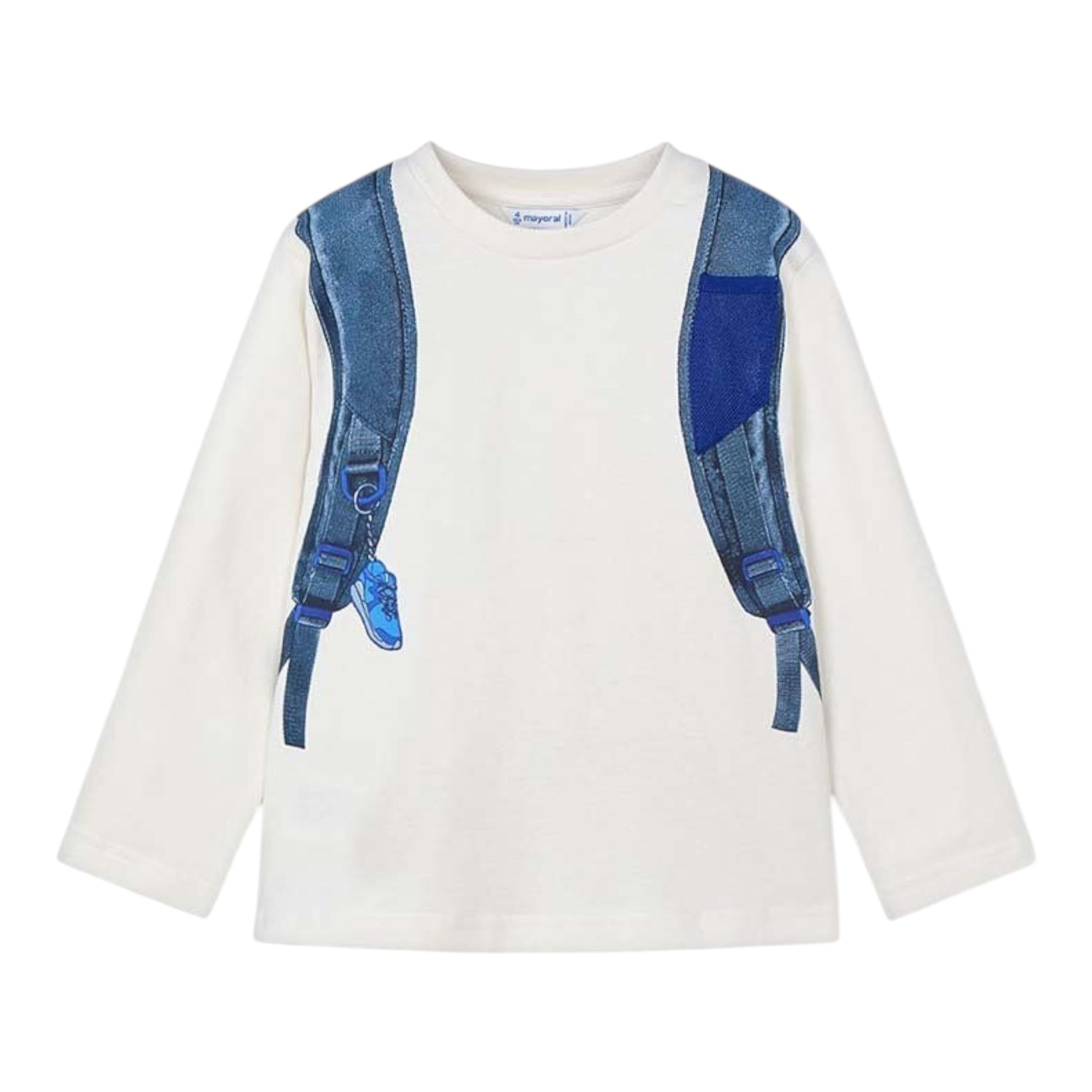 MAYORAL shirt girocollo tinta unita con stampa Panna per Bambino 4049 PANNA MAYORAL 