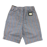 Daniele Alessandrini Solid Color Bermuda Shorts With White Striped Pattern For Newborn